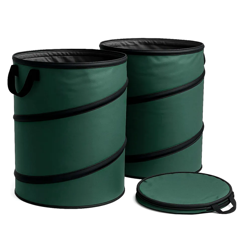 Wiltec sacchi foglie pop-up 100 L verdi 3 pezzi 600D