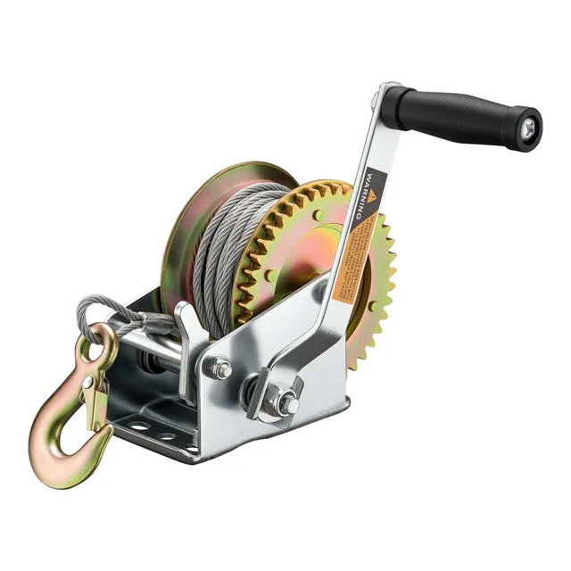 Wiltec Verricello manuale 350 kg fune 10 m argano