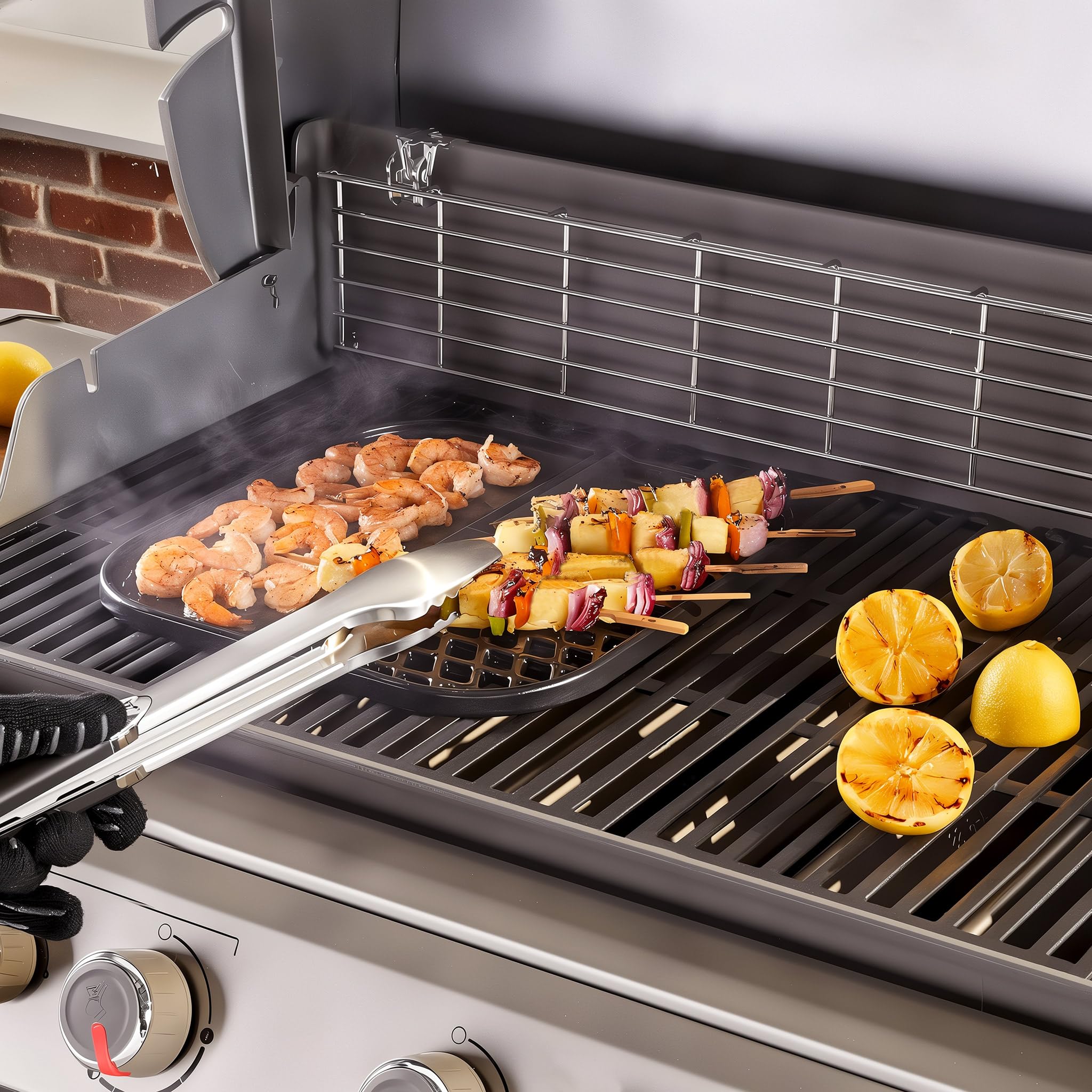 Wiltec griglia ghisa camino barbecue 29x38 cm spessore 9 mm