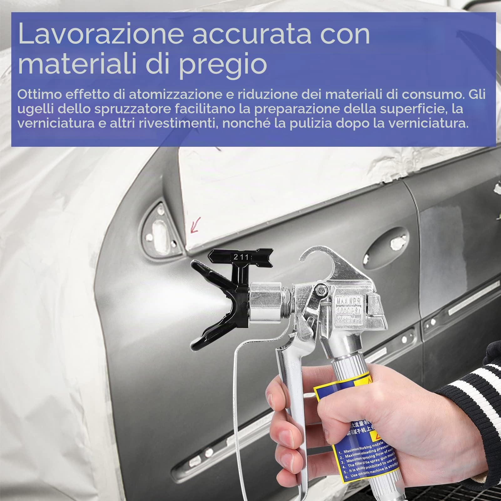 Weytoll Set Ugelli Airless 6 Pezzi 211-523 Nero