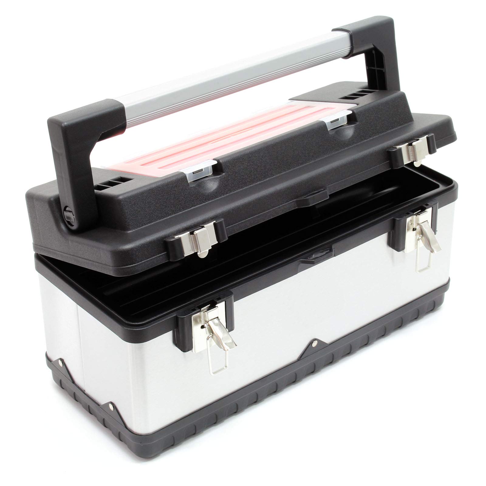 Wiltec valigetta porta attrezzi M inox 38x27x25 cm metallo