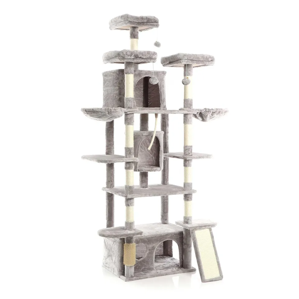 Fudajo Albero tiragraffi gatti 198 cm grigio sisal amache