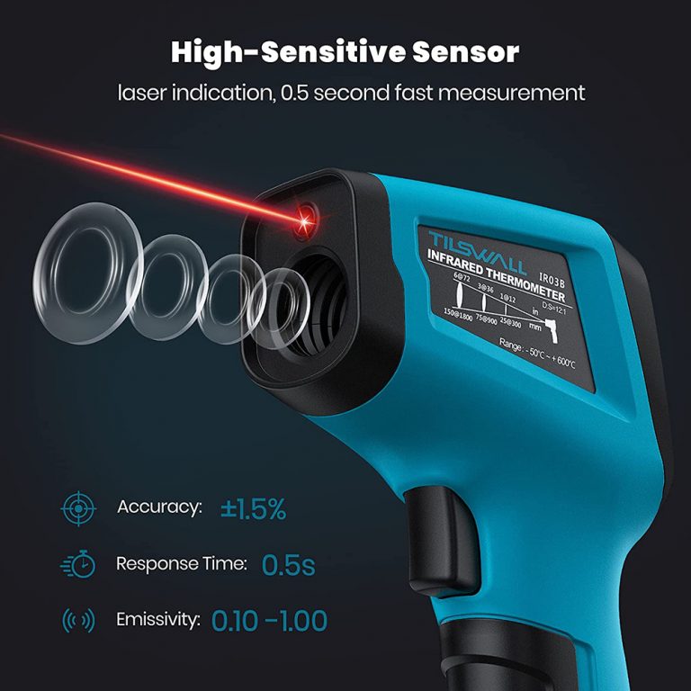 Tilswall Termometro Infrarossi -50~600°C Sonda Carne