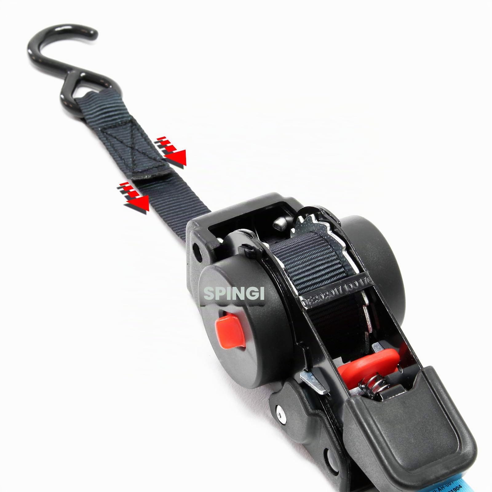 Wiltec Cinghia Ancoraggio Cricchetto 100 daN 2m PES 2 Pezzi Autoavvolgente