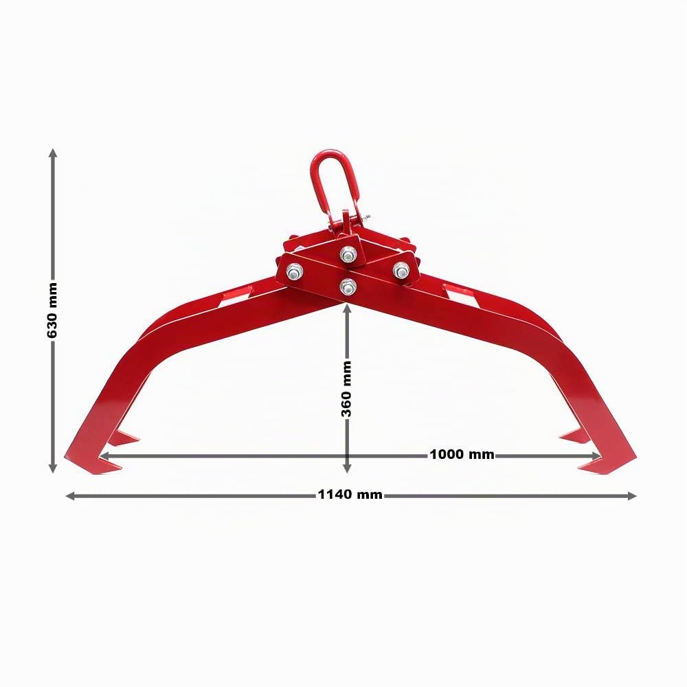 Wiltec Pinza Forestale Tronchi 850 mm 1500 kg Rossa