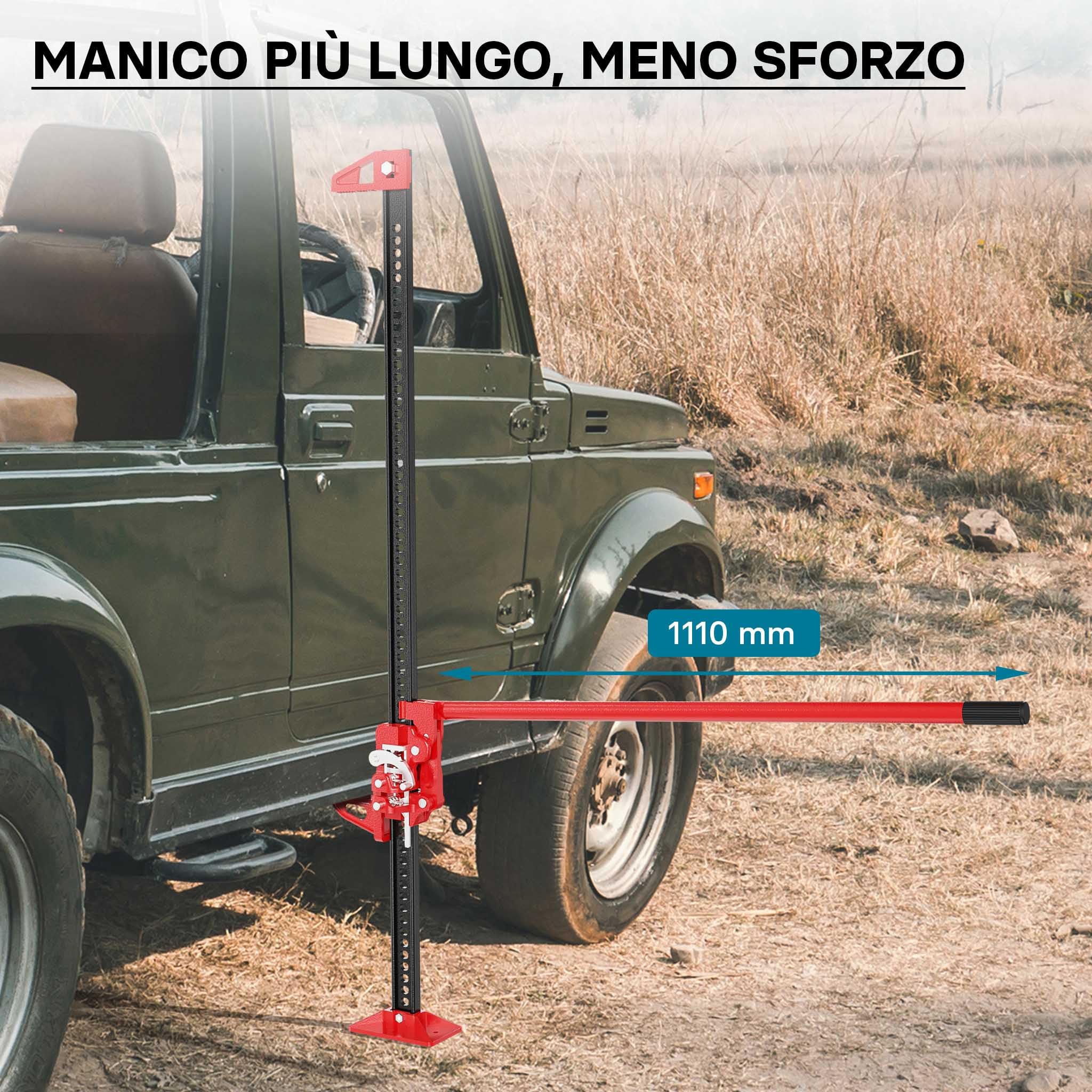 Wiltec binda meccanica 60" cric 150 cm 3 t fuoristrada