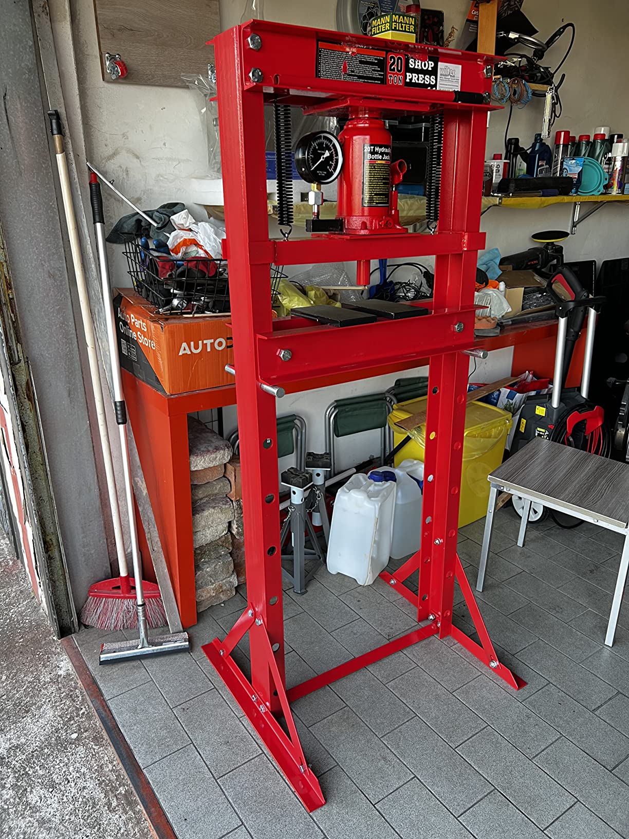 Wiltec Pressa Idraulica 20t con Manometro da Officina