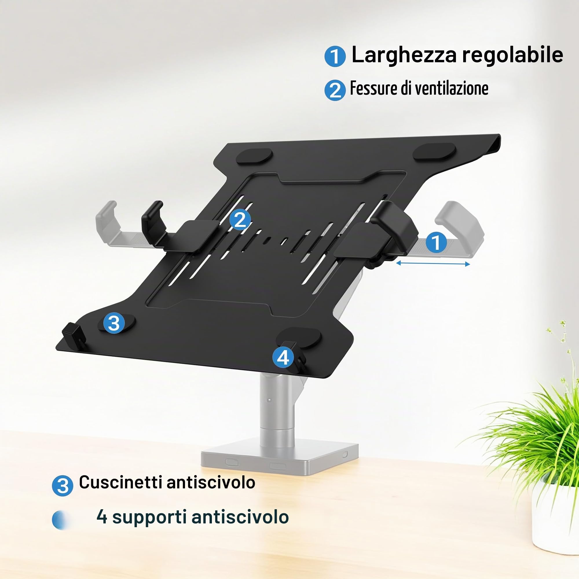 Wiltec Supporto Laptop Braccio VESA Acciaio Antiscivolo