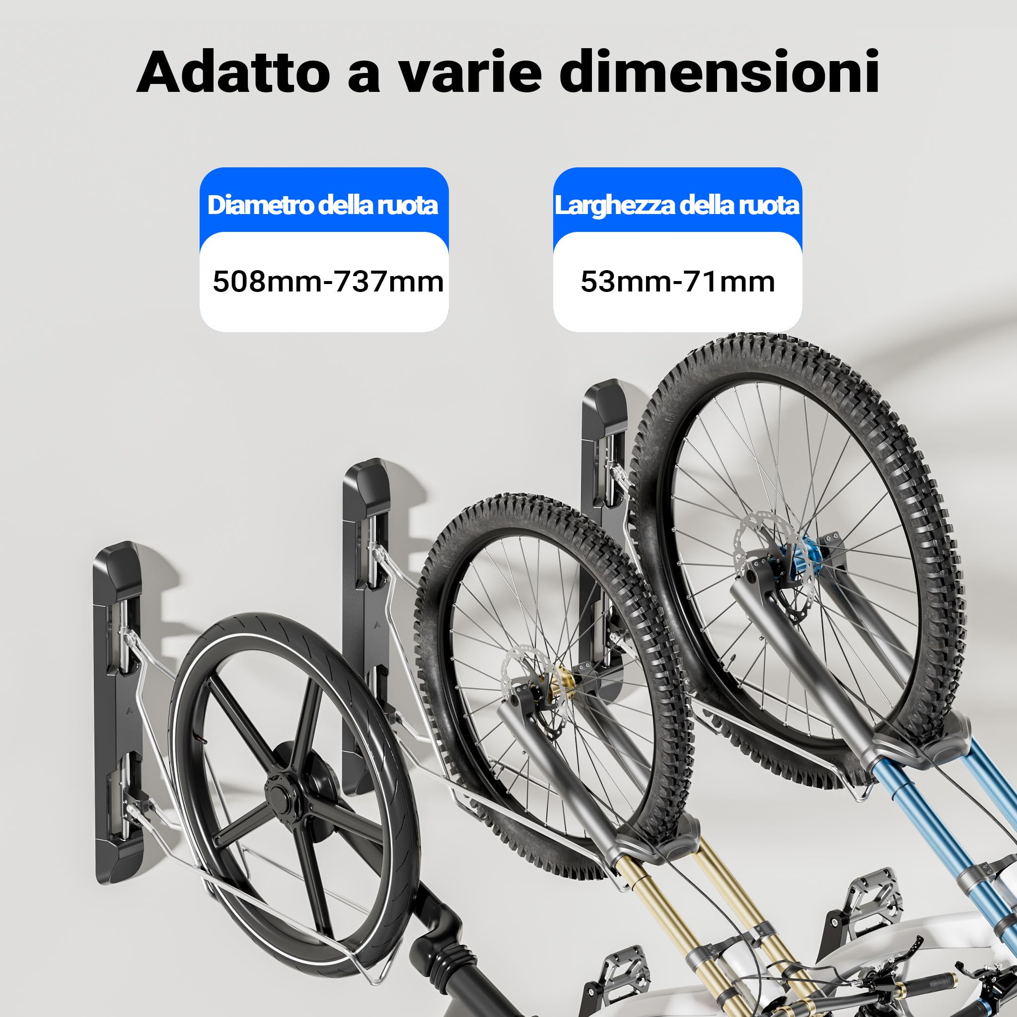 Wiltec Portabici da Muro 11,8x63,8x58,3 cm 35 kg