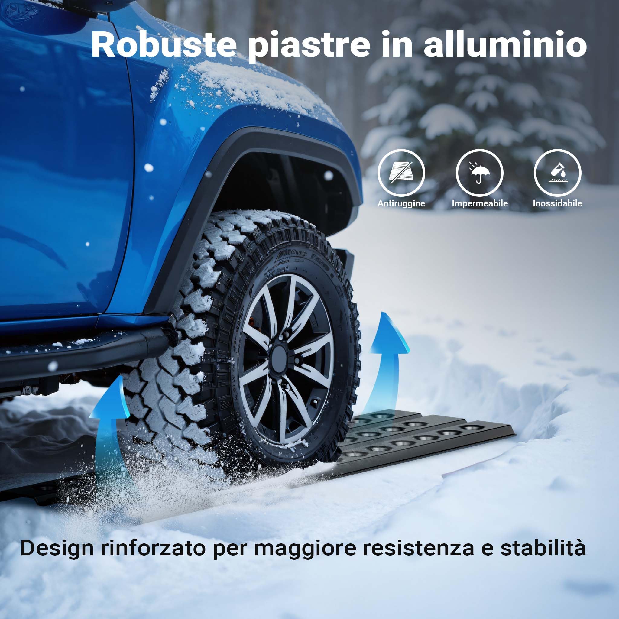 Wiltec piastre sabbia 150x45 cm alluminio 2 pezzi