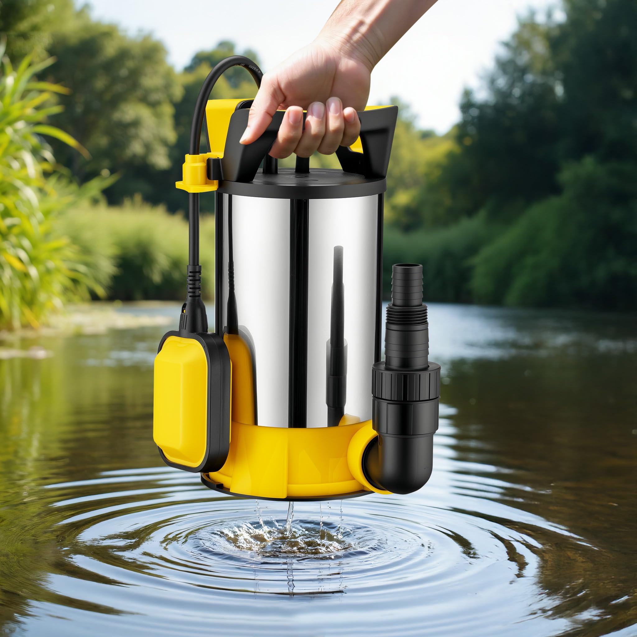 Wiltec Pompa Sommersa 400W 8000 l/h Aspirazione 1 mm