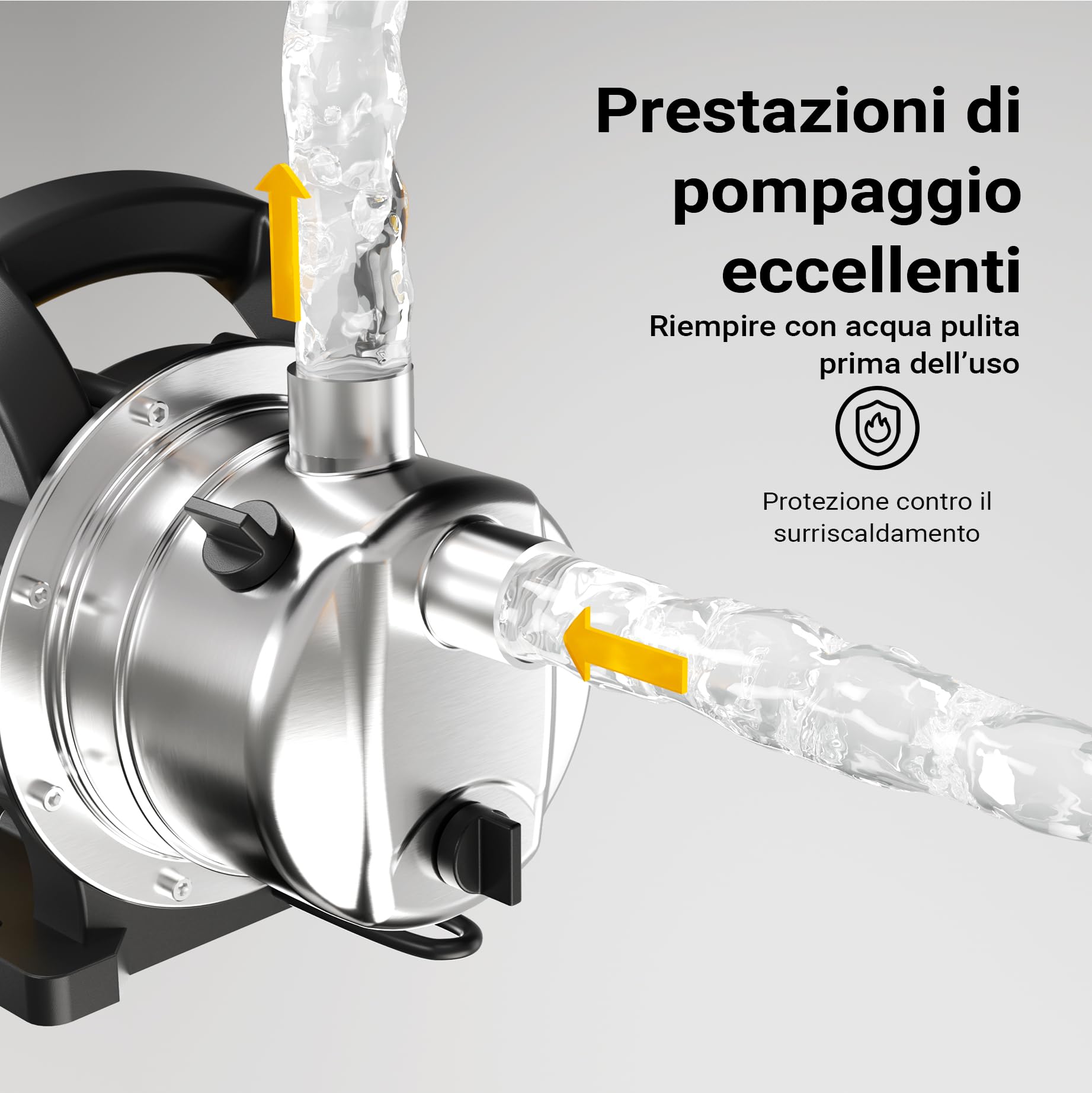 Wiltec Pompa Giardino Inox 3800 l/h 1200W 48m
