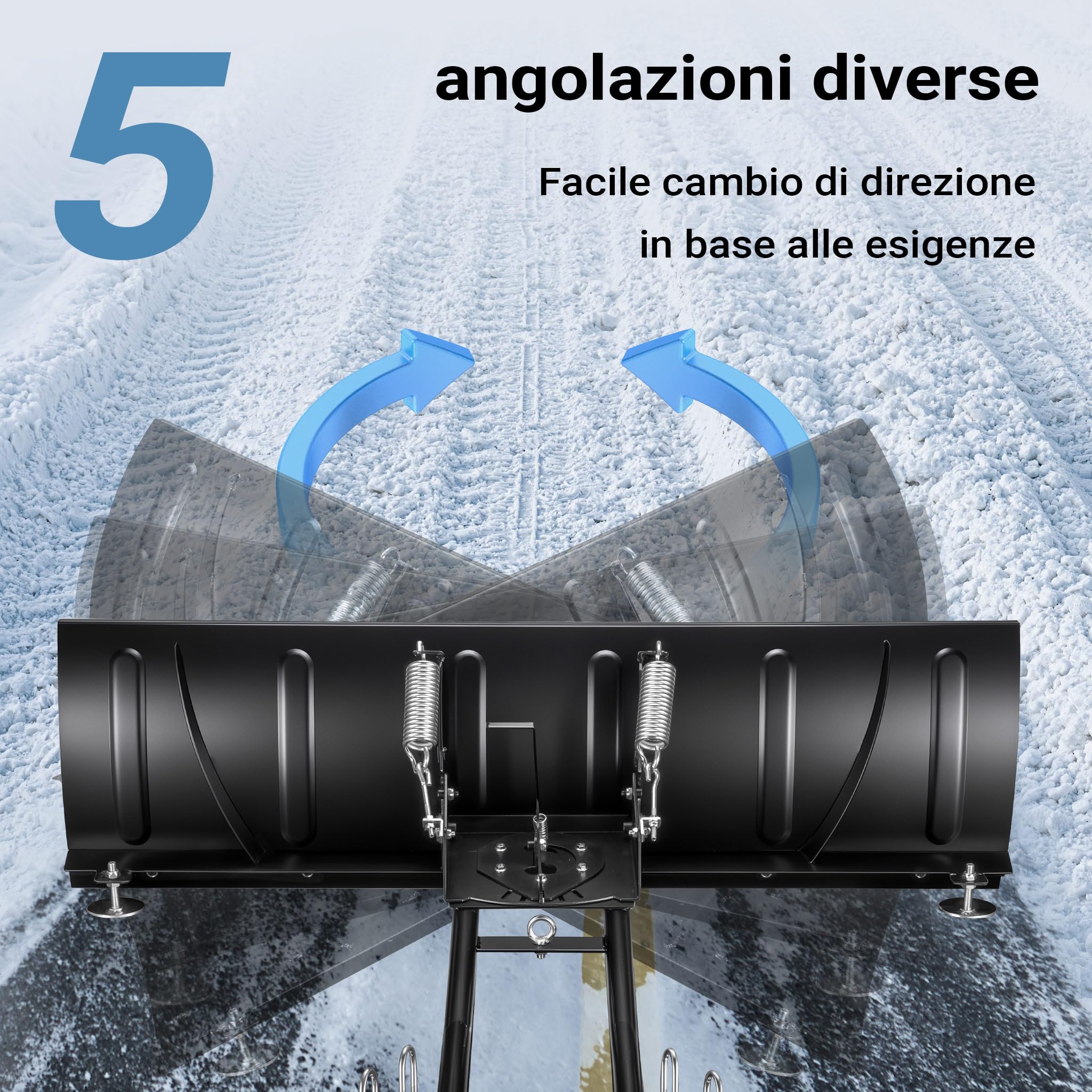 Wiltec Spazzaneve Quad 140x40cm 5 Posizioni Acciaio