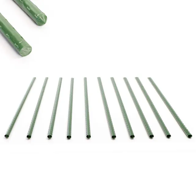 Wiltec Tutori per Piante 60cm Ø8mm Set 10pz Acciaio Verde