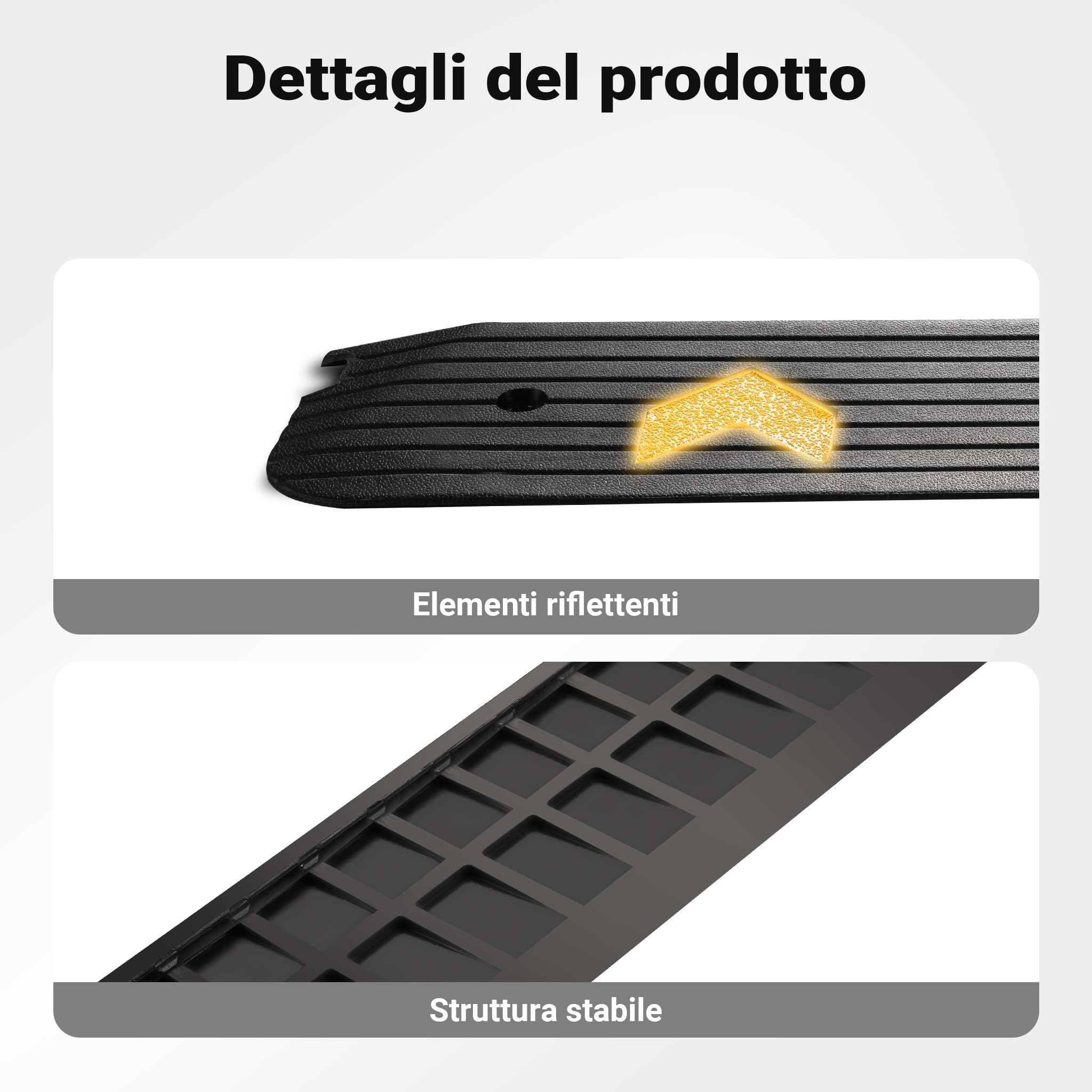 Wiltec Rampa Gomma 1130x240x25 mm Soglia Marciapiede 50 t