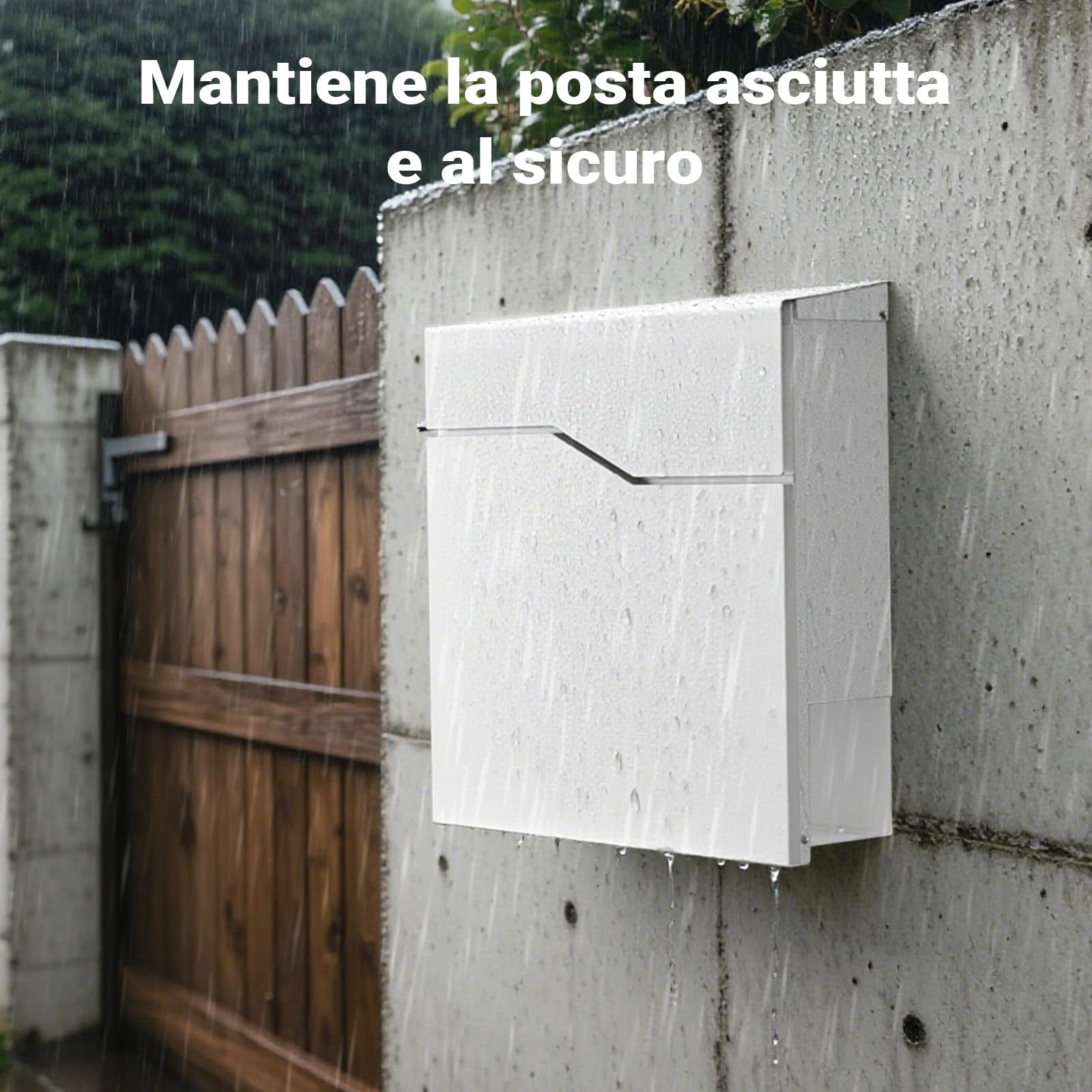Wiltec V19 cassetta postale bianca con portagiornale acciaio