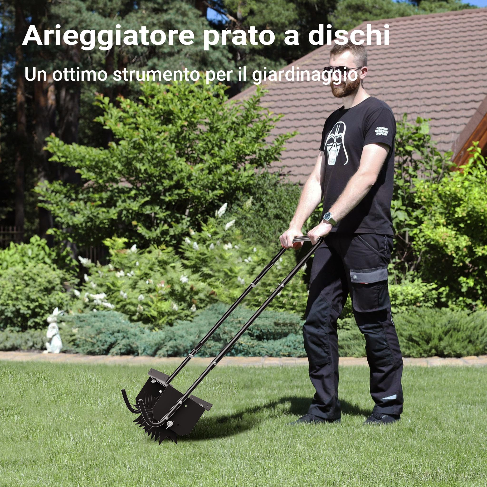 Wiltec Arieggiatore Prato Manuale 5 Dischi 16 Pollici