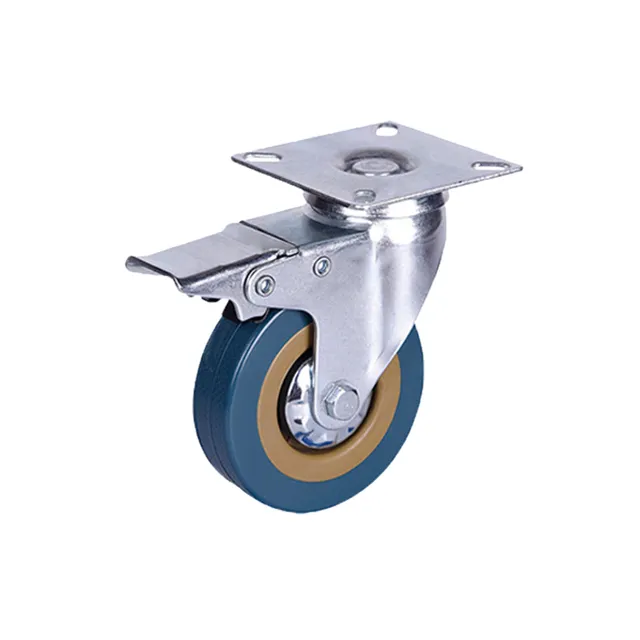 Bormann rotella PVC girevole con freno 100mm 75kg