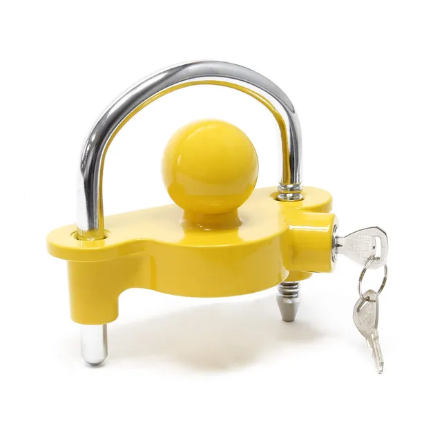 Wiltec Lucchetto rimorchio 50 mm giallo antifurto