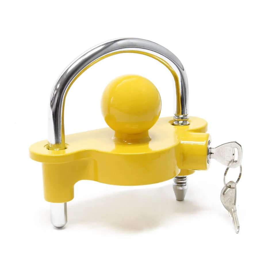 Wiltec Lucchetto rimorchio 50 mm giallo antifurto