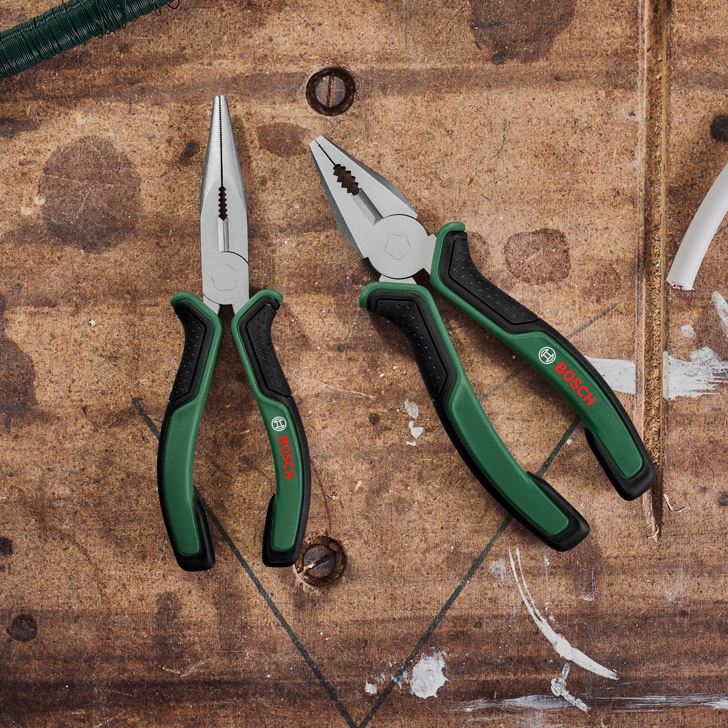 Bosch Set Pinze 2 Pezzi 180 mm Acciaio Taglio 60 HRC