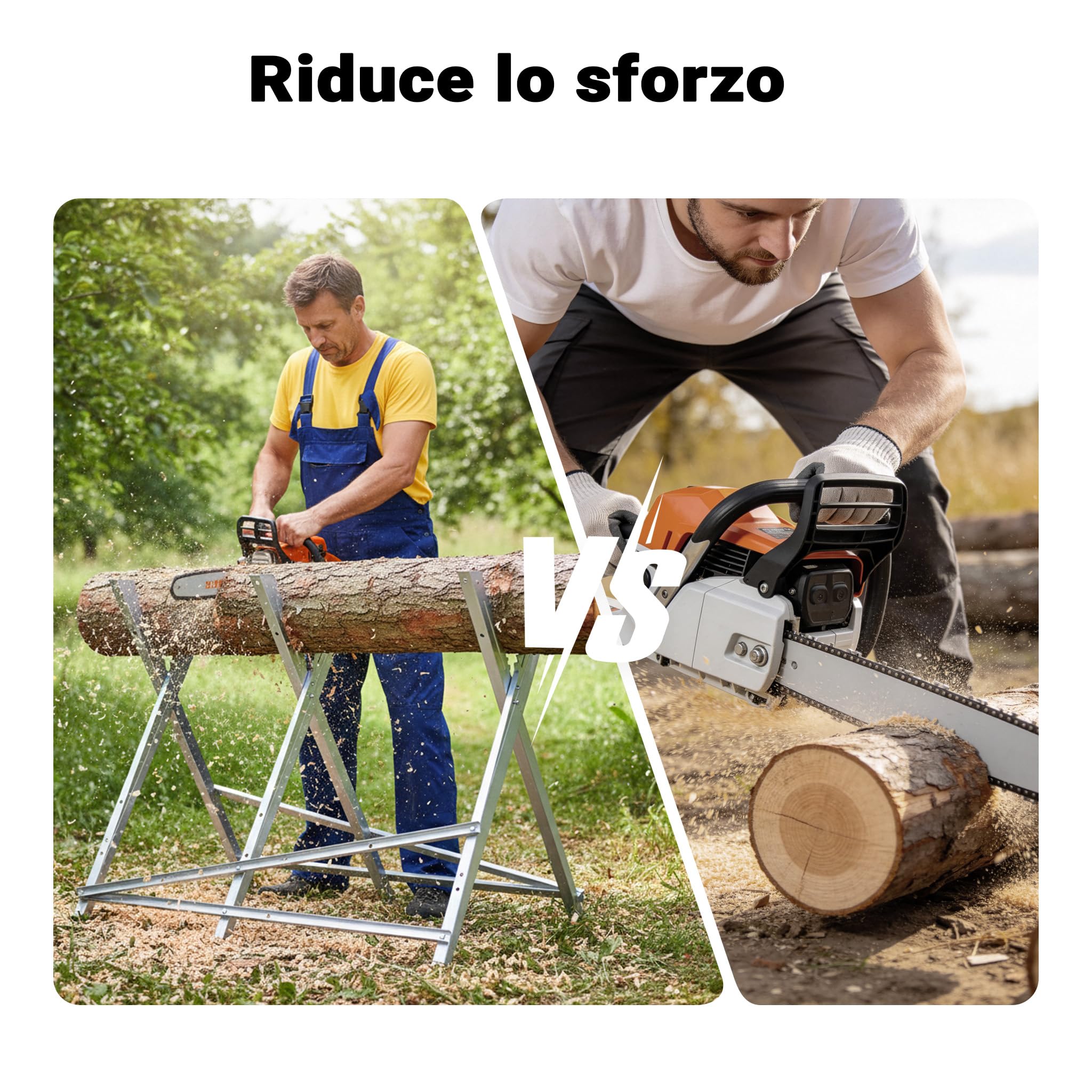 Wiltec Cavalletto Taglialegna Pieghevole 100 Kg Acciaio