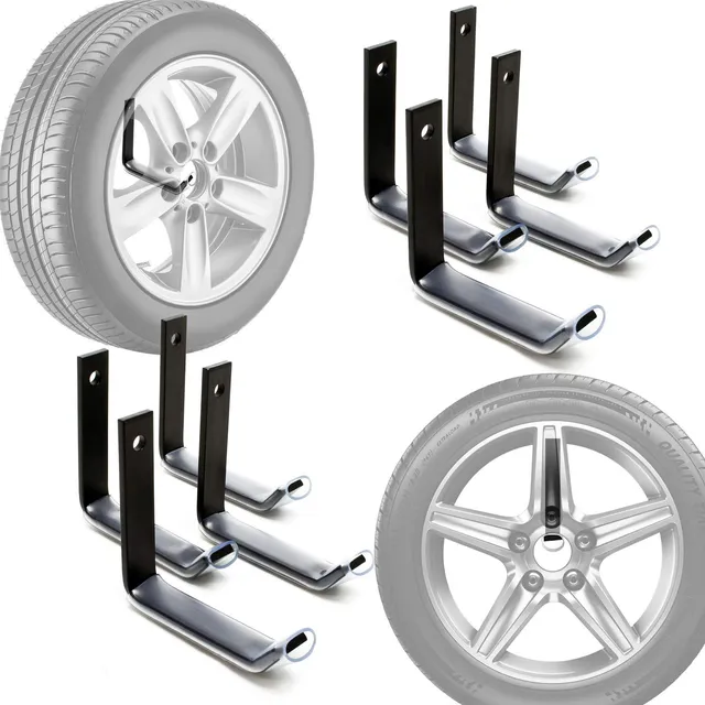 Wiltec Supporto Pneumatici Parete 8 ganci portagomme 25 kg