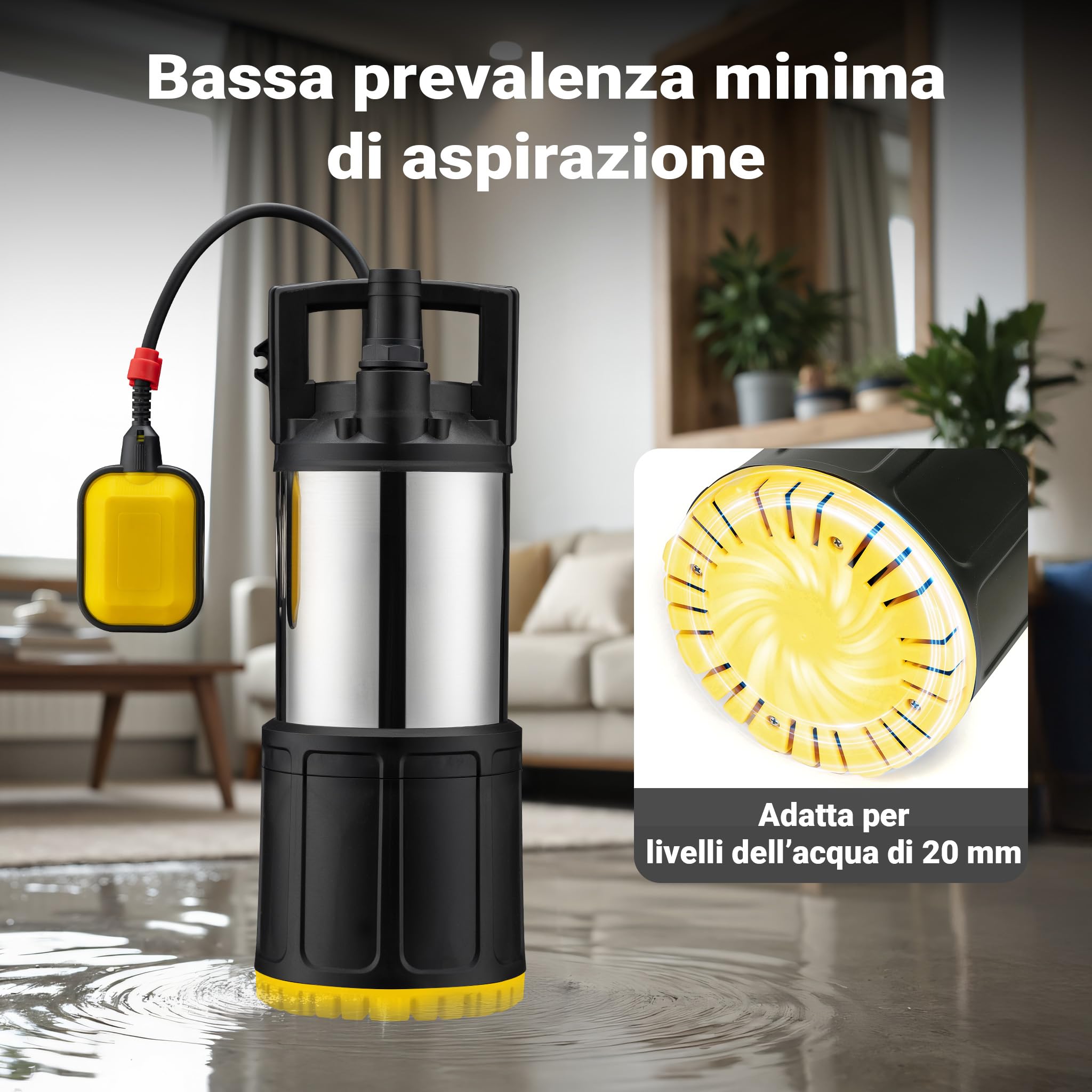 Wiltec Pompa sommersa inox 1000 W 30 m 5500 l/h