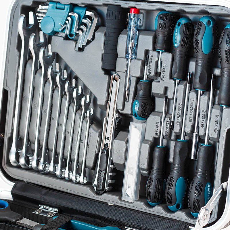Bormann Set Attrezzi 132 Pezzi con Trolley Box ABS