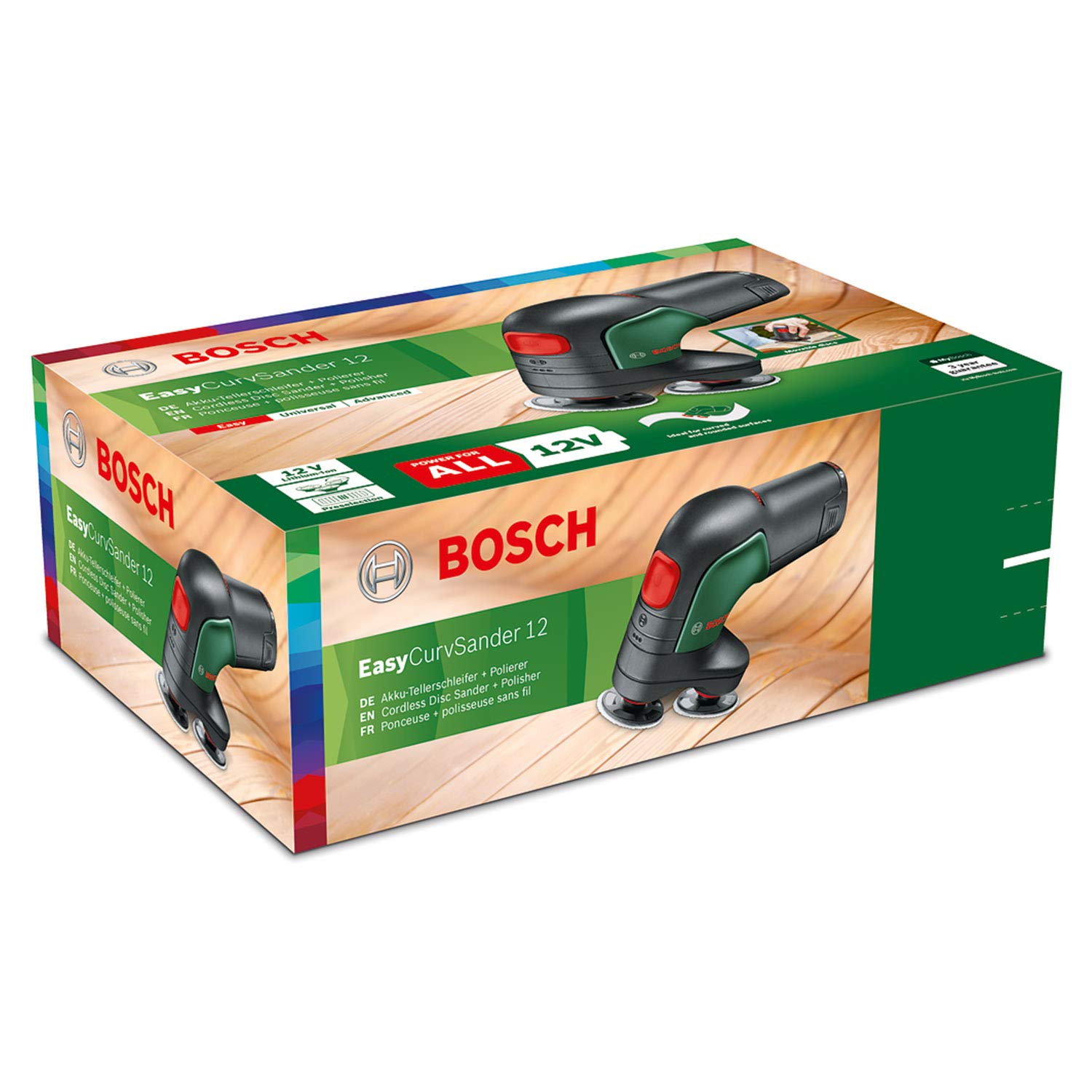 Bosch EasyCurvSander 12 Levigatrice a Batteria 12V con Batteria