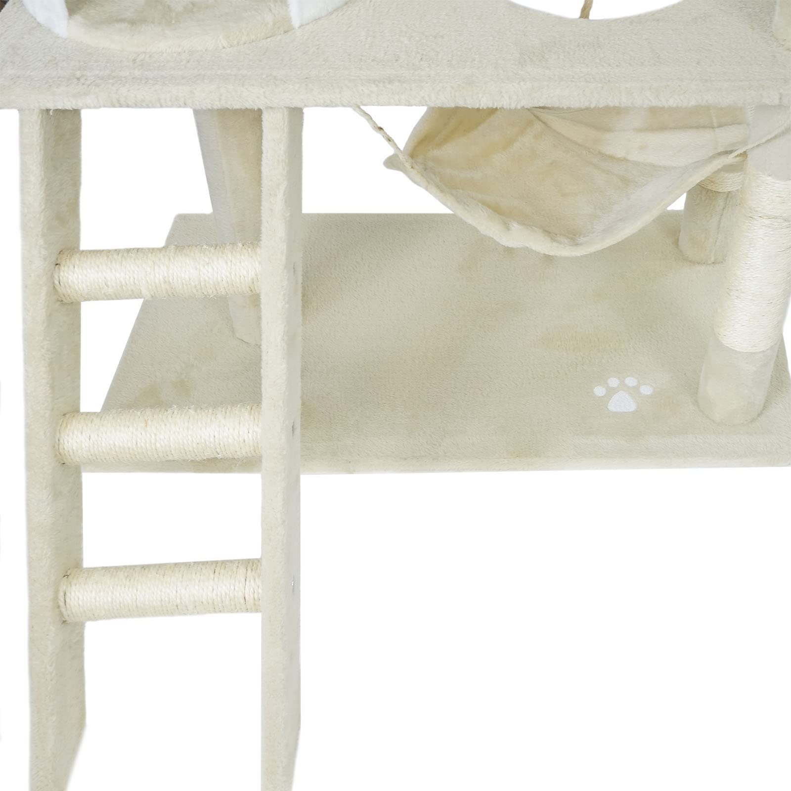 Wiltec albero tiragraffi gatti beige 141cm sisal