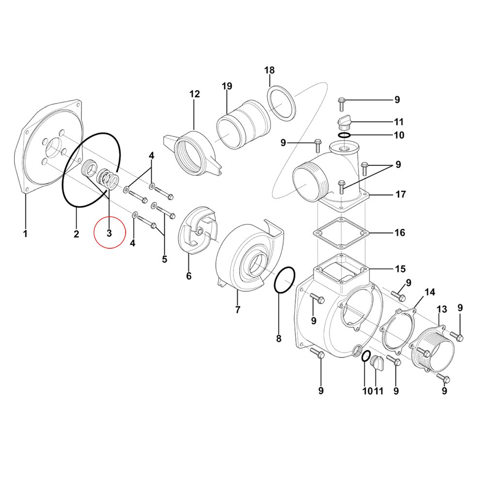 Lifan 100ZB26-5.8Q guarnizione ceramica pompa acqua