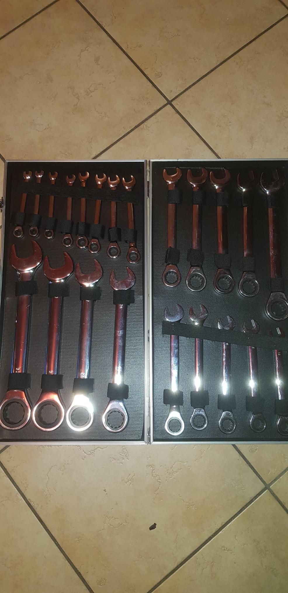 Wiltec Set 22 Chiavi Combinate a Cricchetto 6-32 mm in Valigetta