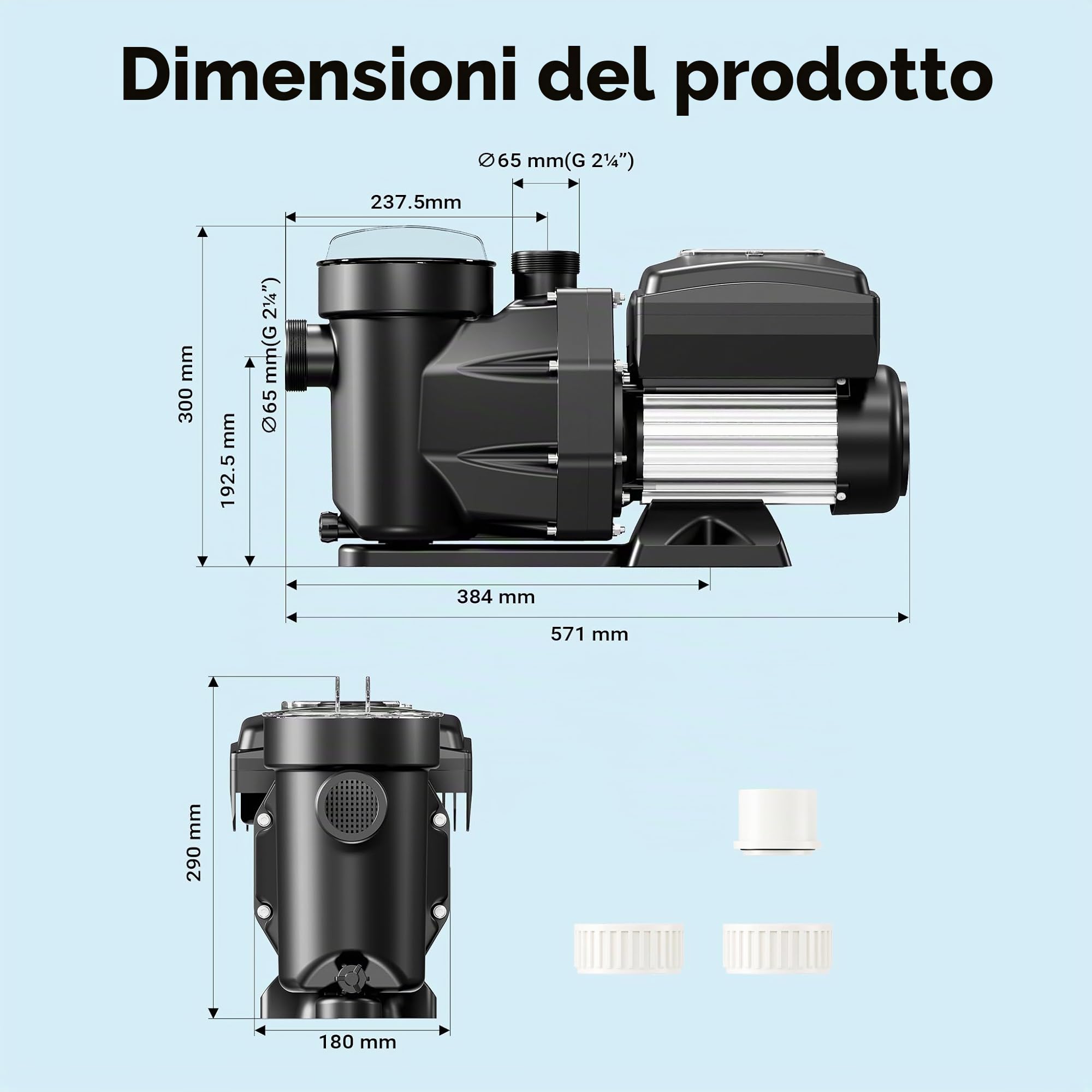 XPOtool Pompa Piscina 1500W 33600 l/h 18m 3 Velocita