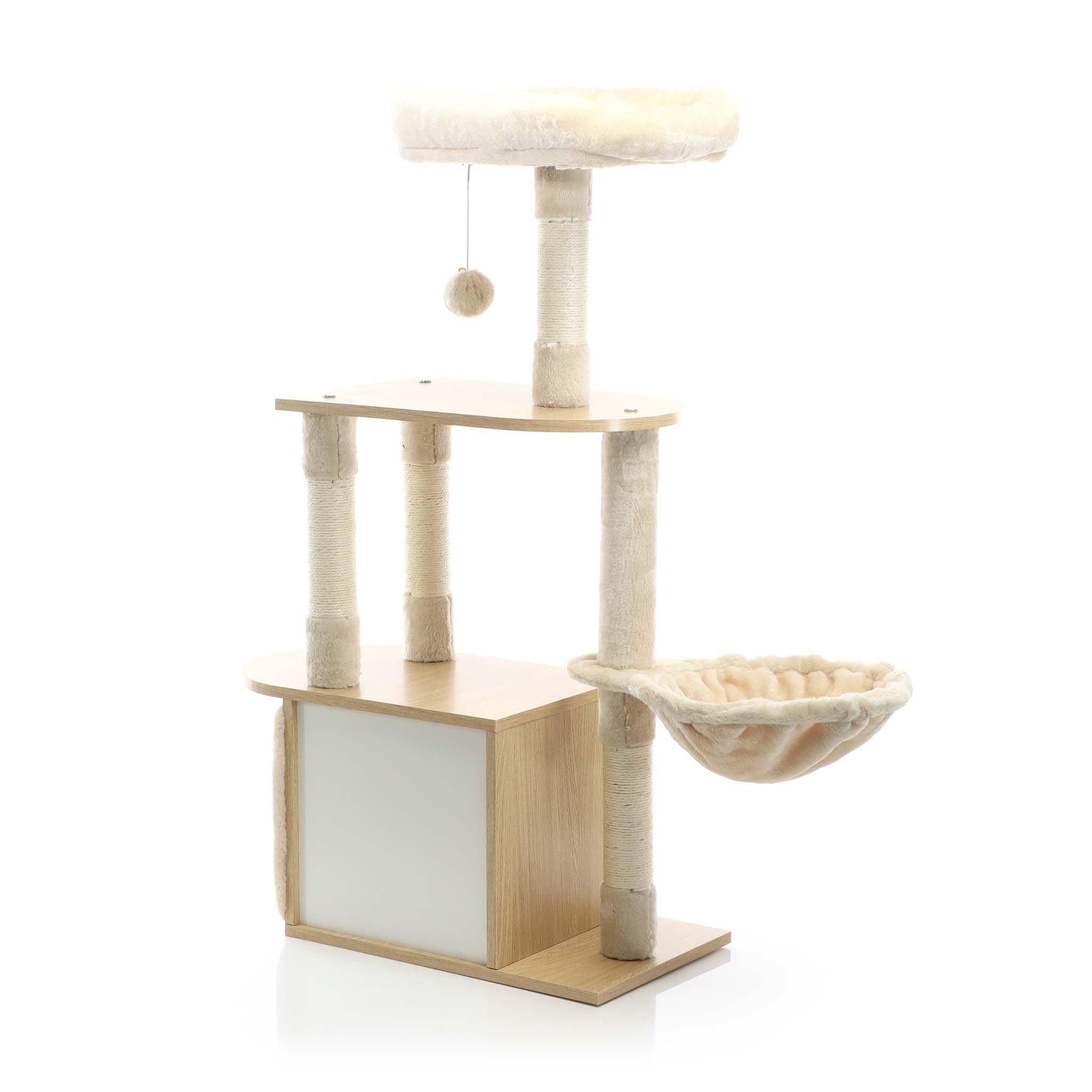 Fudajo Albero Tiragraffi Gatto 106 cm Beige Casetta