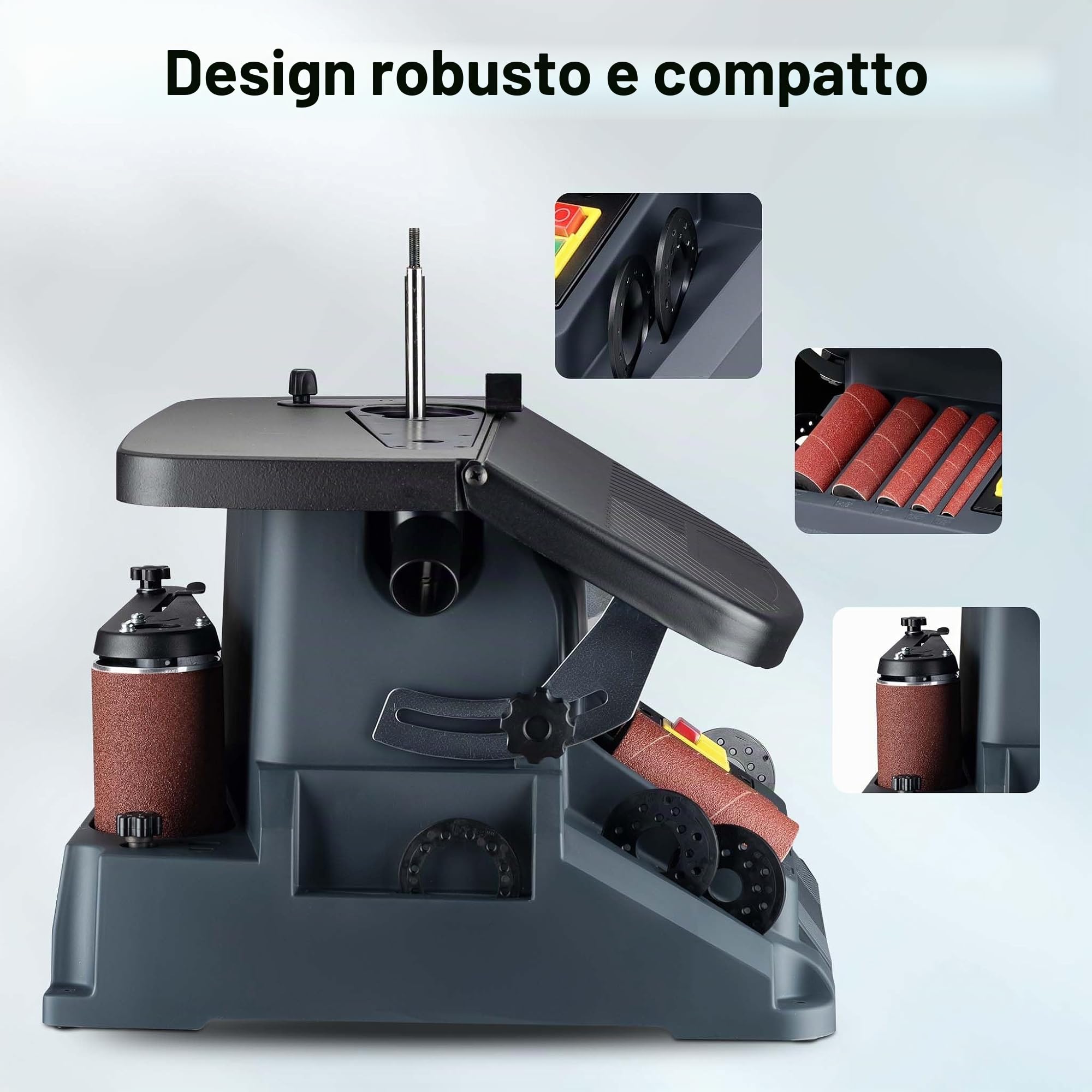 Wiltec Levigatrice a Mandrino Oscillante 500 W Rullo Nastro