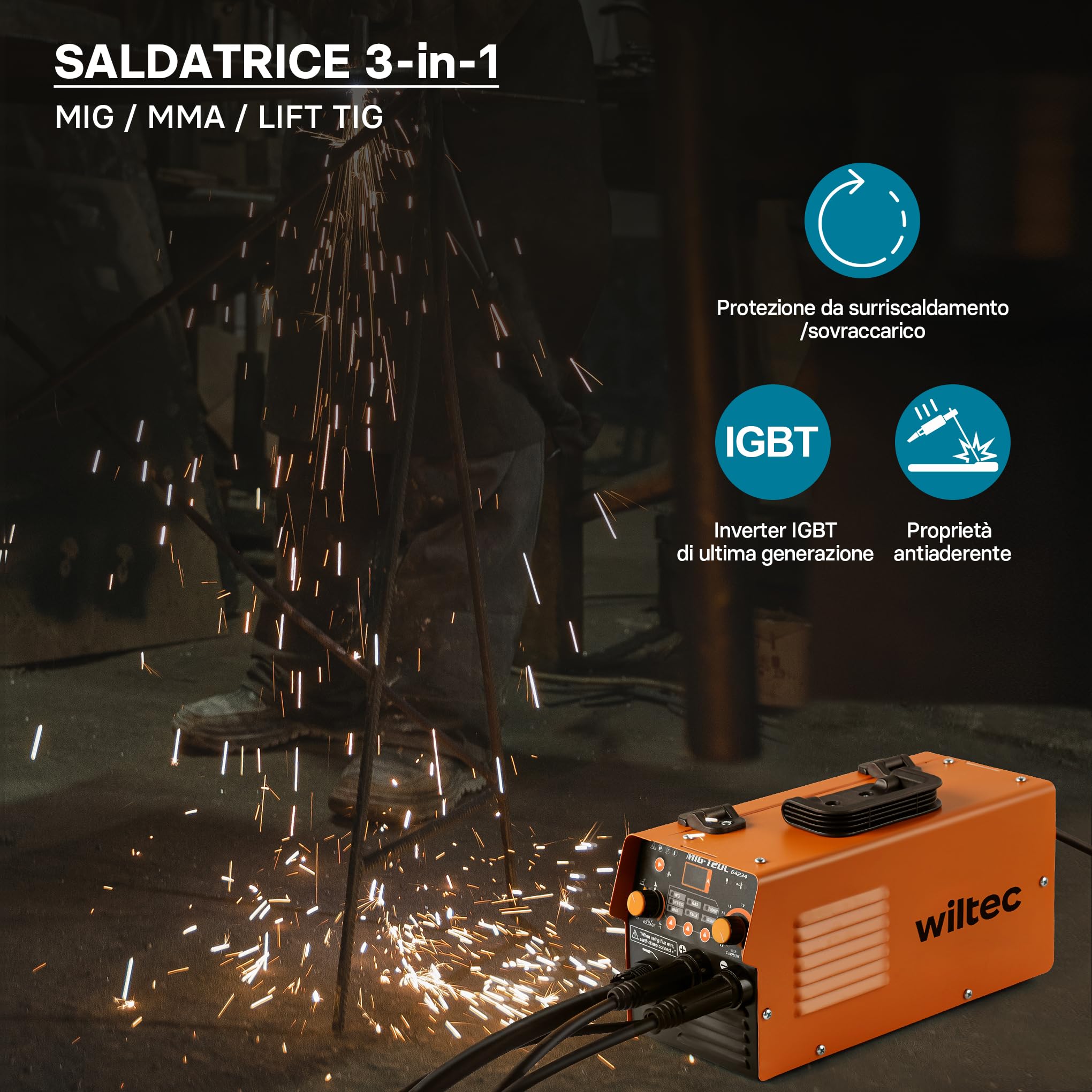 XPOtool MIG-120 saldatrice inverter 120A MIG MMA