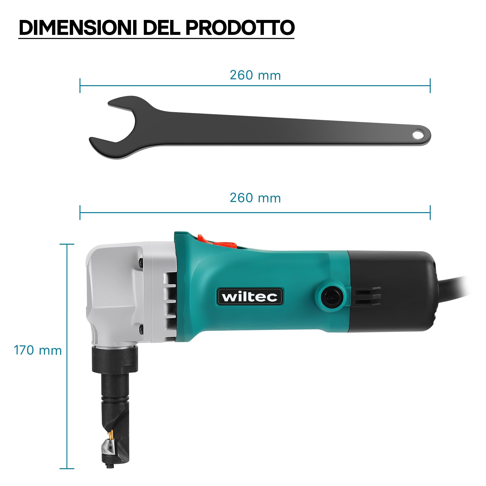 Wiltec Roditrice Lamiera 500 W Taglio 2,5 mm 360°