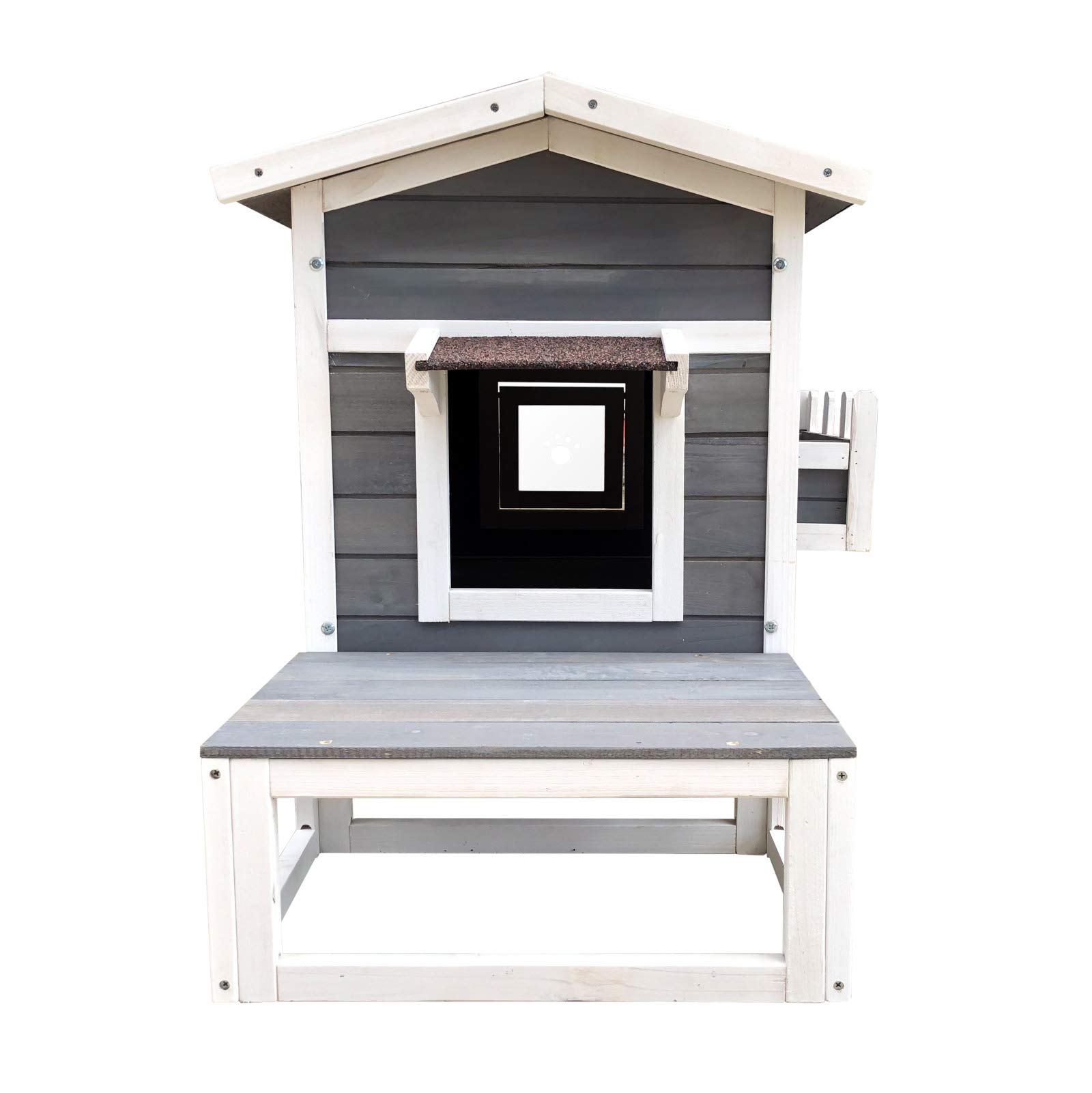 Wiltec Cuccia per gatti in legno 58x73,6x104,9 cm rialzata