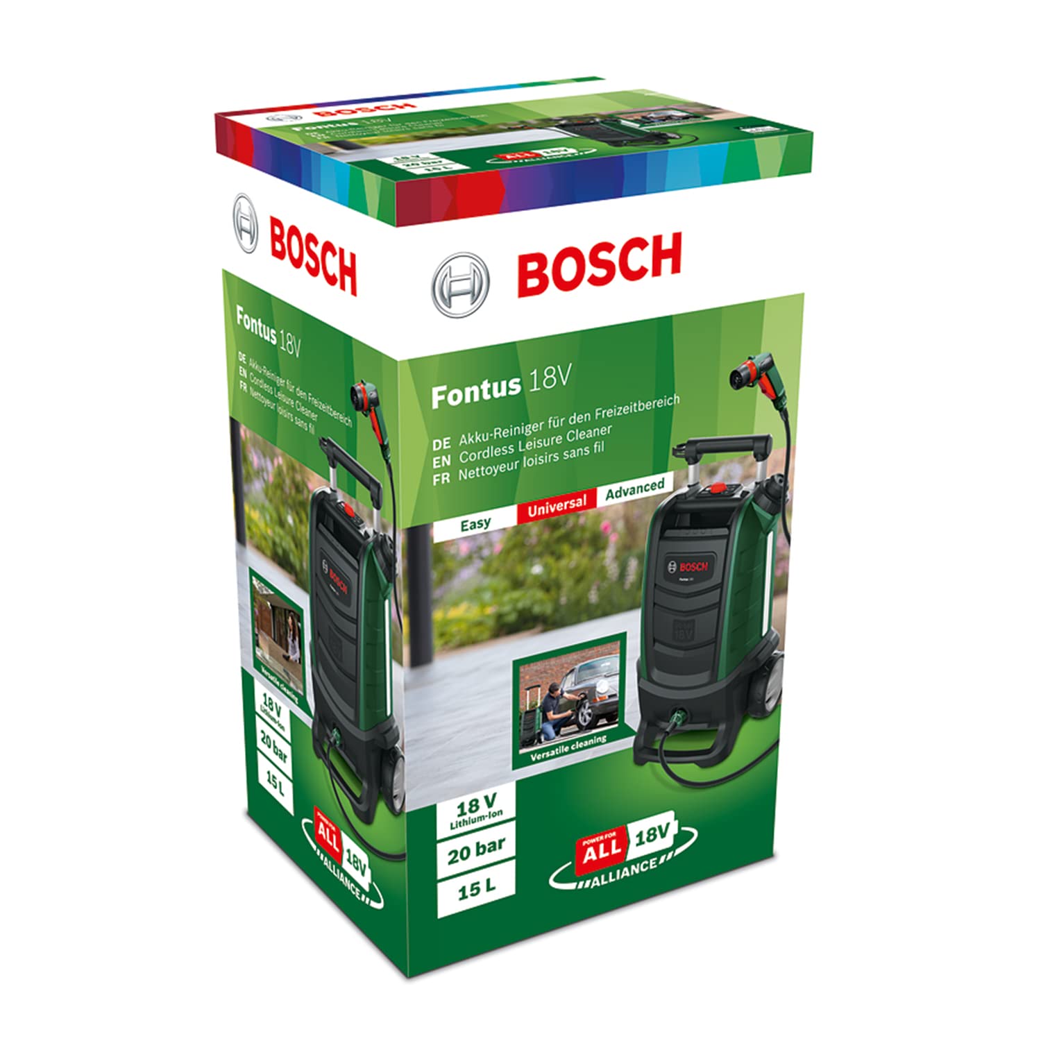Bosch Fontus 18V idropulitrice a batteria 2,5 Ah portatile