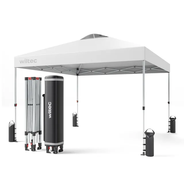 Wiltec Gazebo pieghevole 3x3 m bianco UV50+
