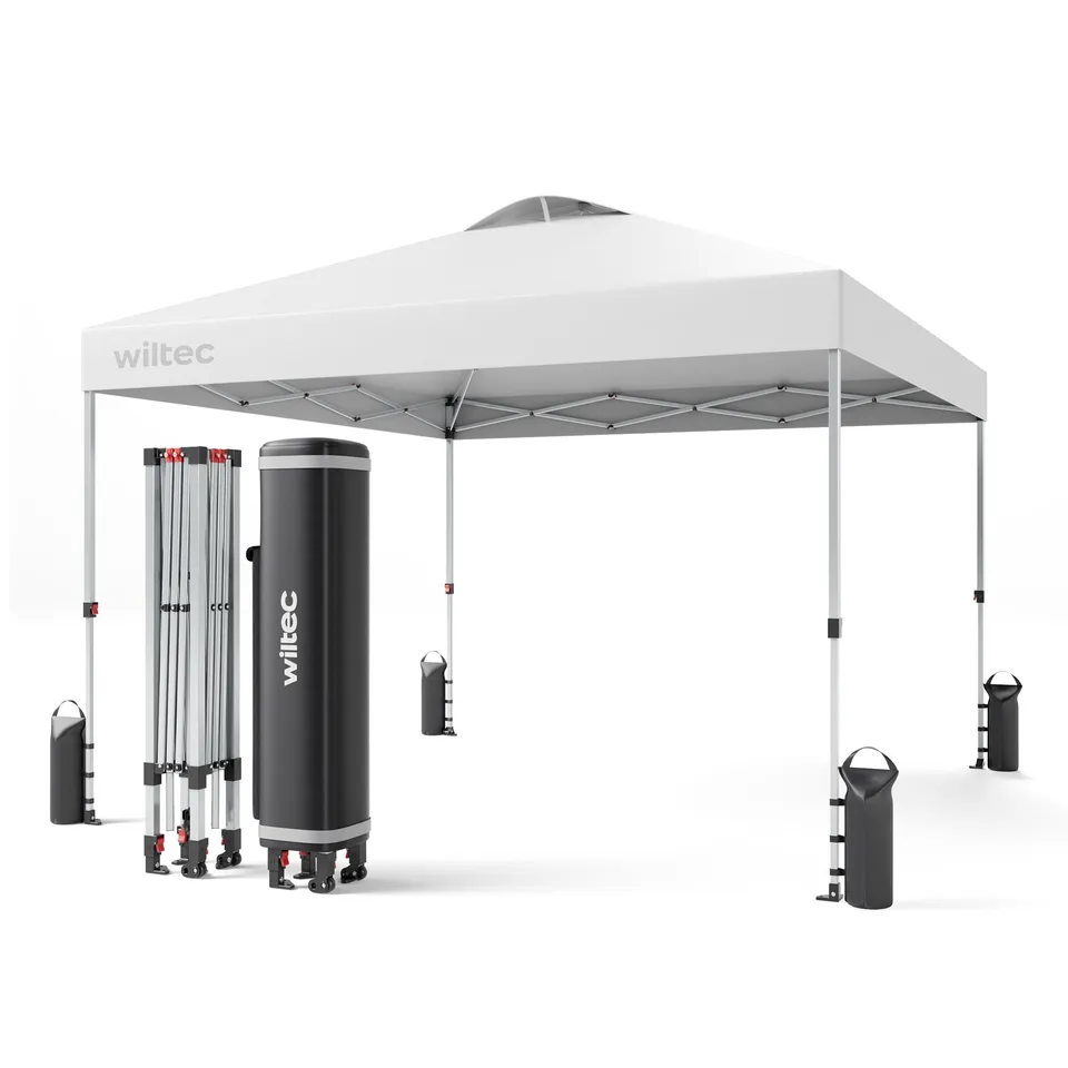 Wiltec Gazebo pieghevole 3x3 m bianco UV50+