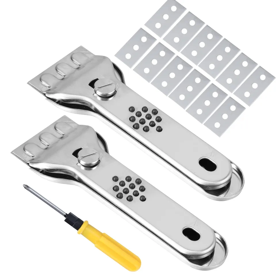 Wzone Raschietto Vetroceramica 2 Pezzi con 12 Lame