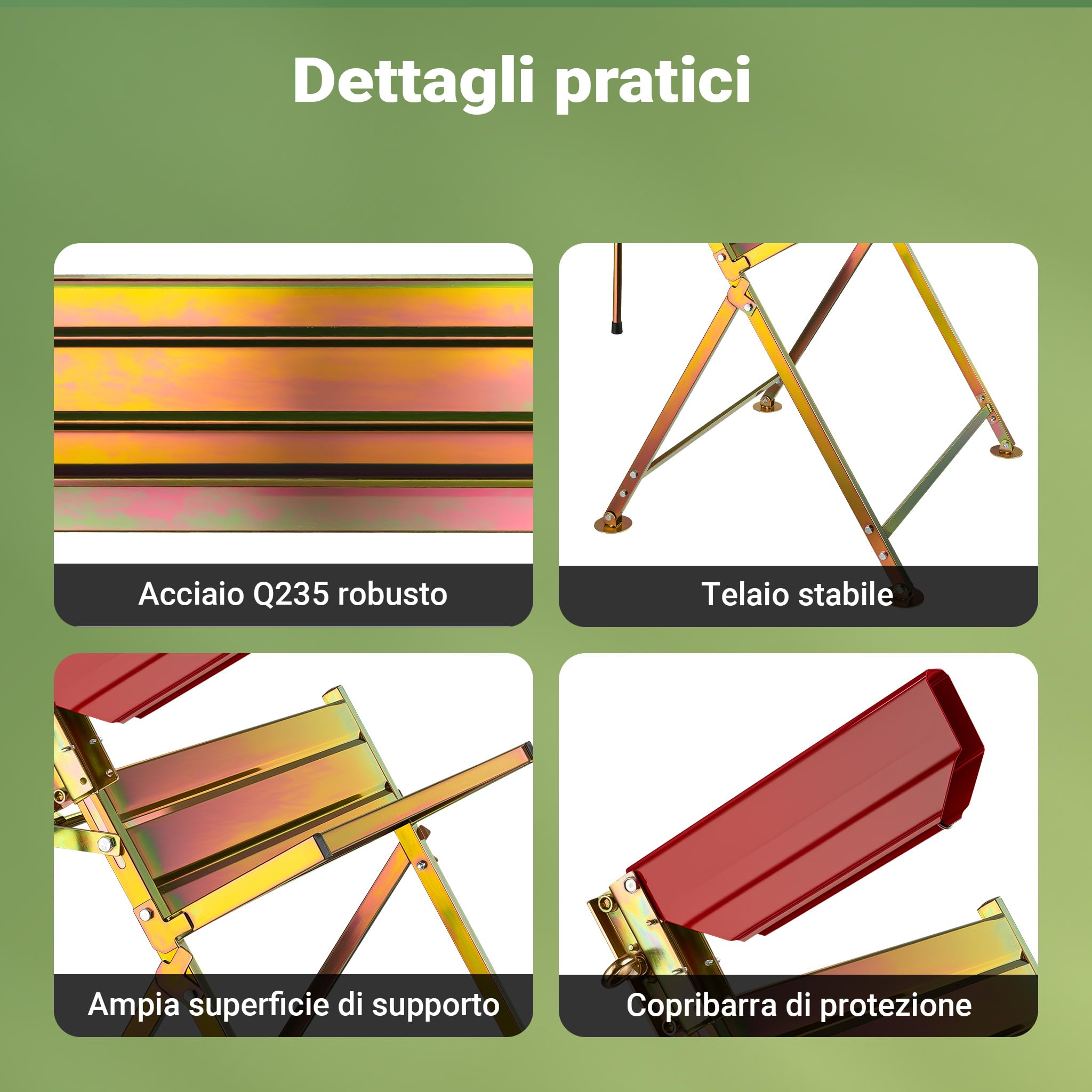 Wiltec Cavalletto Taglialegna Motosega Pieghevole 88x71x96cm