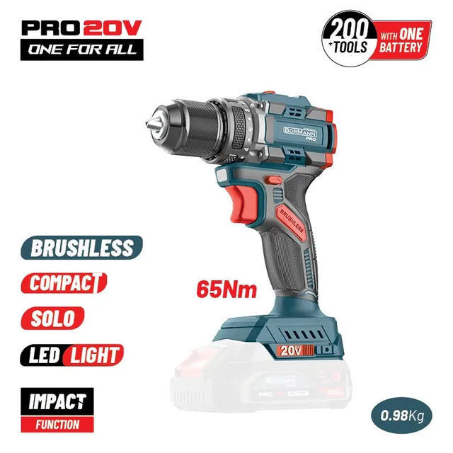 Bormann Pro BBP5400 Trapano Avvitatore 20V 65Nm brushless