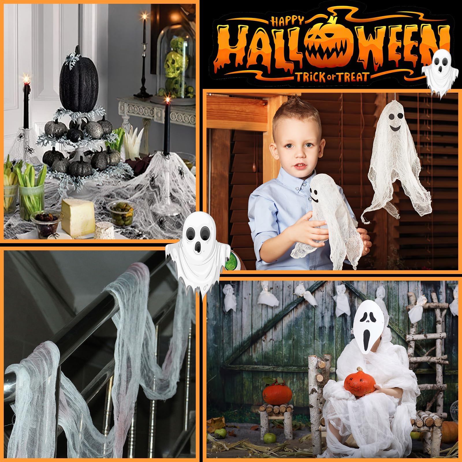 Wzone telo Halloween bianco spaventoso 215x500 cm
