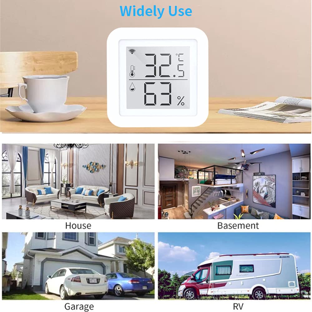Weytoll Termometro Igrometro digitale WiFi Alexa calendario