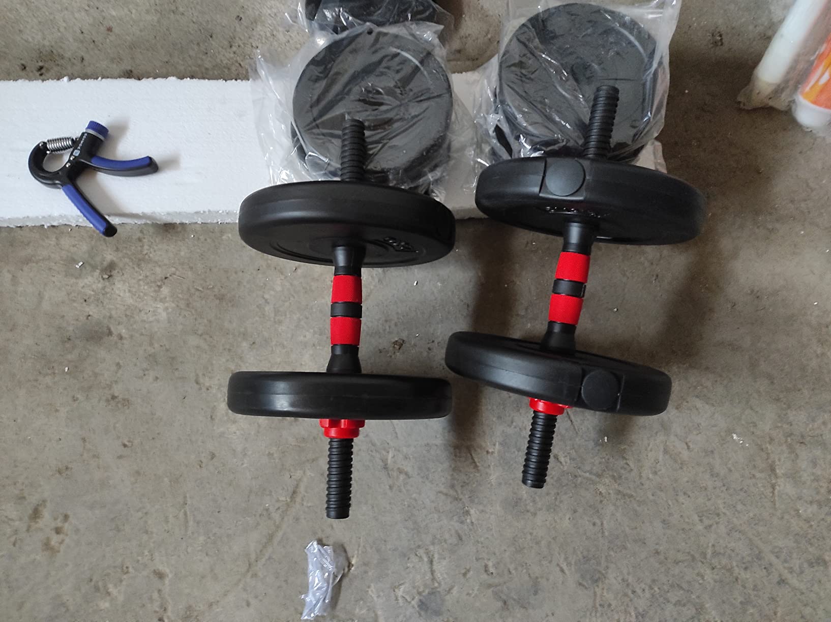 Luxtri set manubri componibili 20 kg 12 dischi cemento