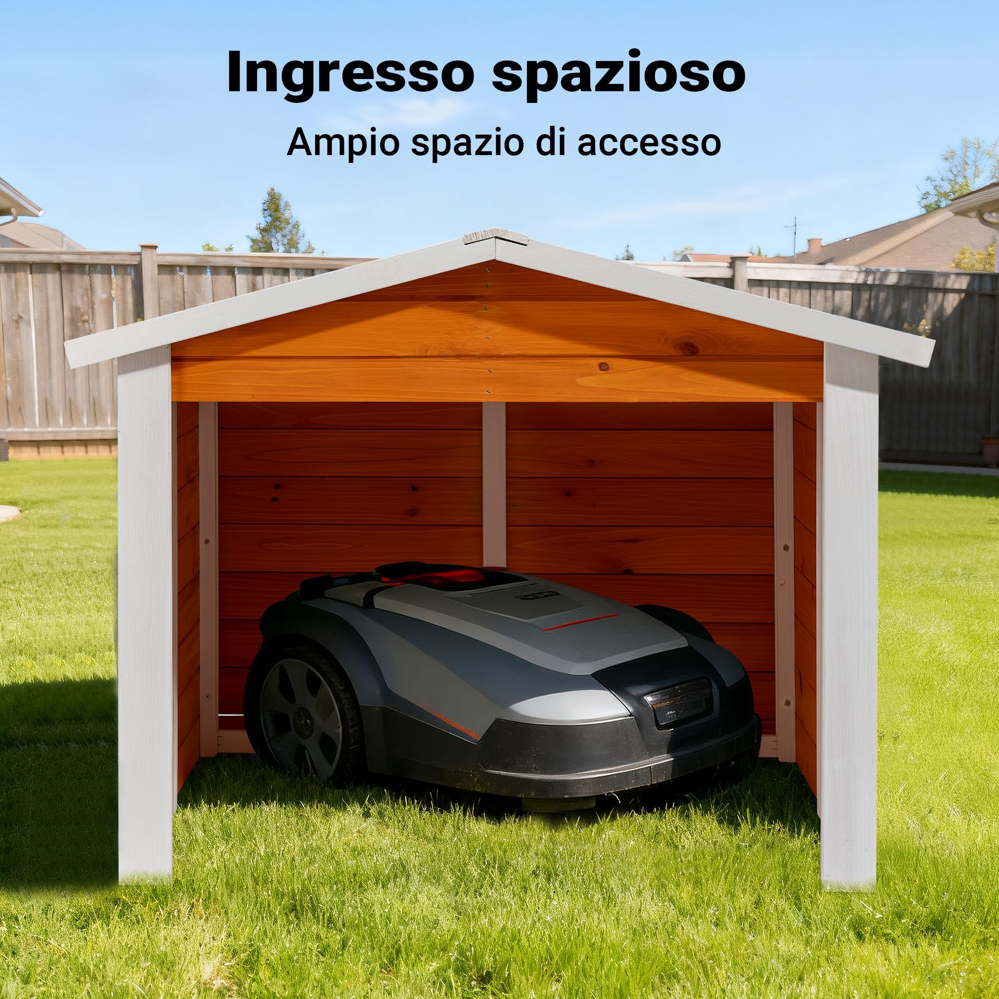 Wiltec Garage robot tagliaerba 87x80x70 cm tetto bitumato