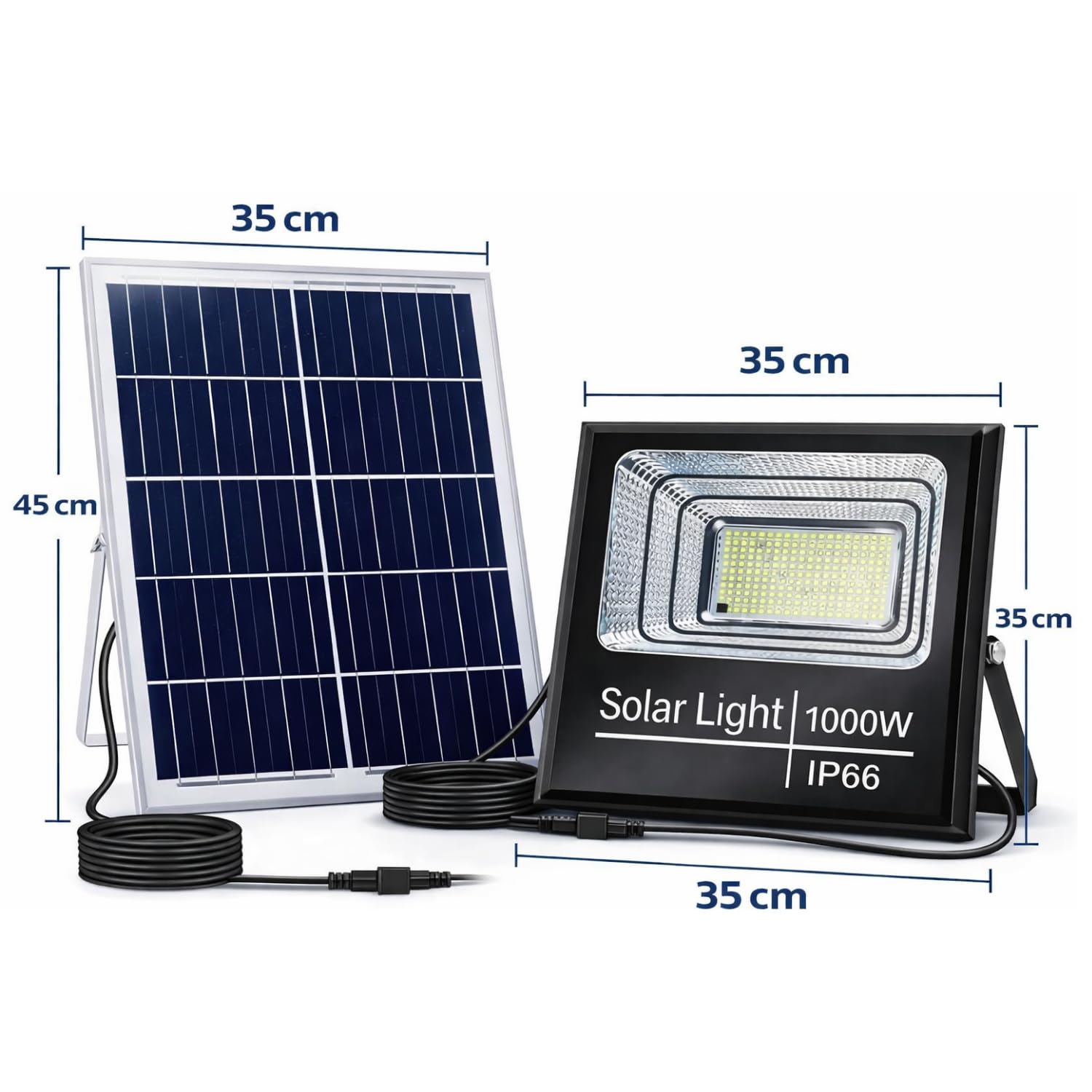 De Rosa Shop faro solare LED 1000W esterno telecomando IP67